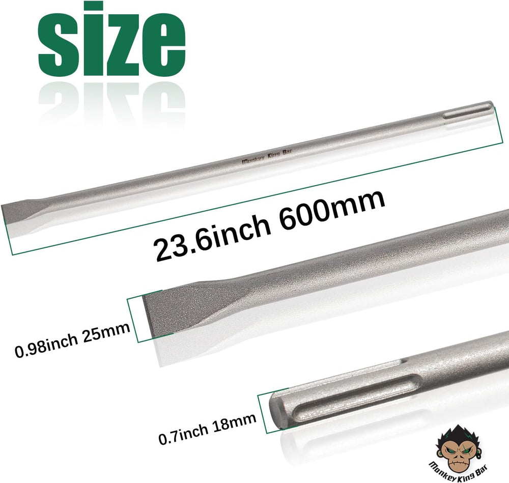 MonkeyKingBar SDS Max Bits 24" Flat Chisel for Demolition & Masonry ...