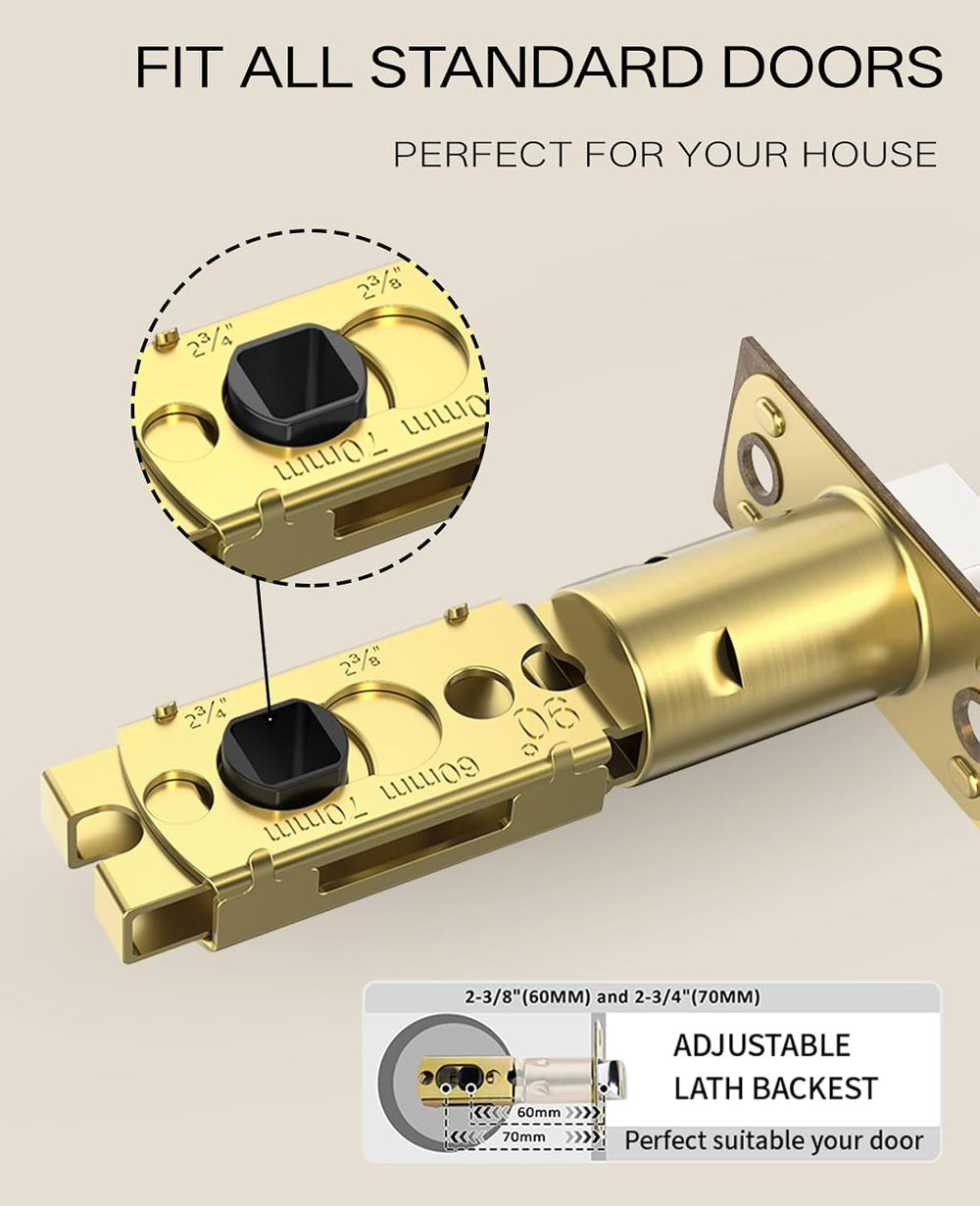 Asidrama 6 Pack Antique Brass Privacy Crystal Door Knobs