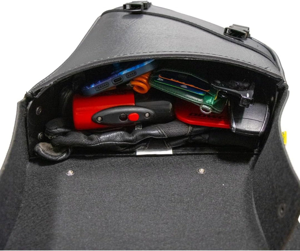 Willie & Max Black Synthetic Leather Motorcycle Swingarm Bag for Sportste...