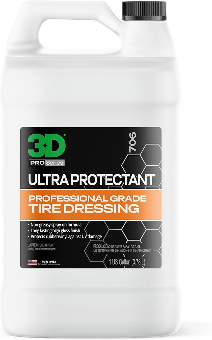 3D Ultra Protectant Tire Shine Spray – Water-Based High Gloss Tire Dressing |