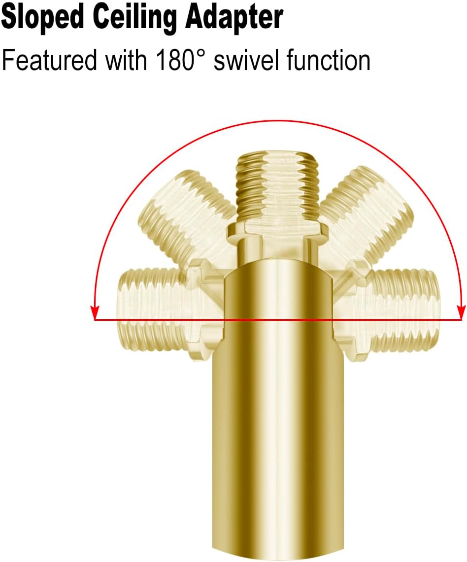 10 Pieces 12-inch Extension Poles M10 Threaded Lighting Fixture Downrods Stem...