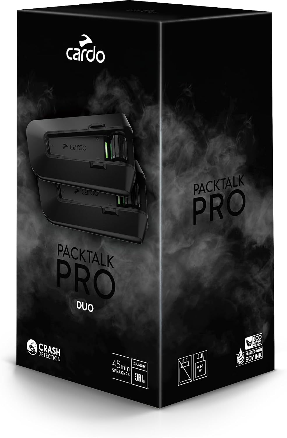 Cardo PACKTALK PRO Motorcycle Helmet Communication System Intercom, Crash Det...