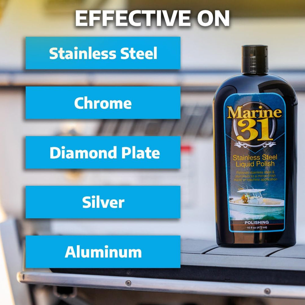 Marine 31 Stainless Steel Polish & Sealant Combo | Cleans, Polishes &...