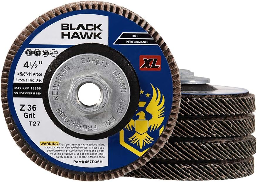 BHA 4-1/2 x 5/8-11 XL Zirconia Flap Disc T27-40 Grit - 5 Pack