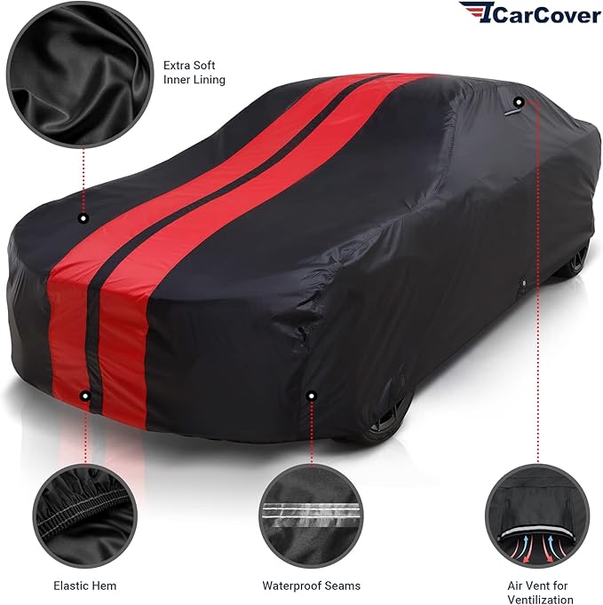 iCarCover Custom Car Cover for 1974-1981 Chevy Camaro Z28, Type LT Waterproof