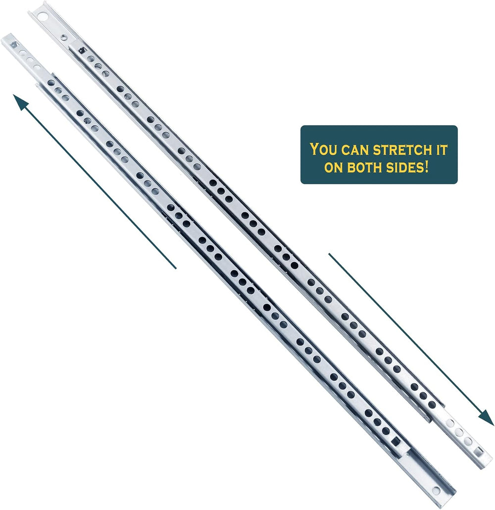 Uenhoy 6 Pair Drawer Slides 16" Two Way Slide Track Rail