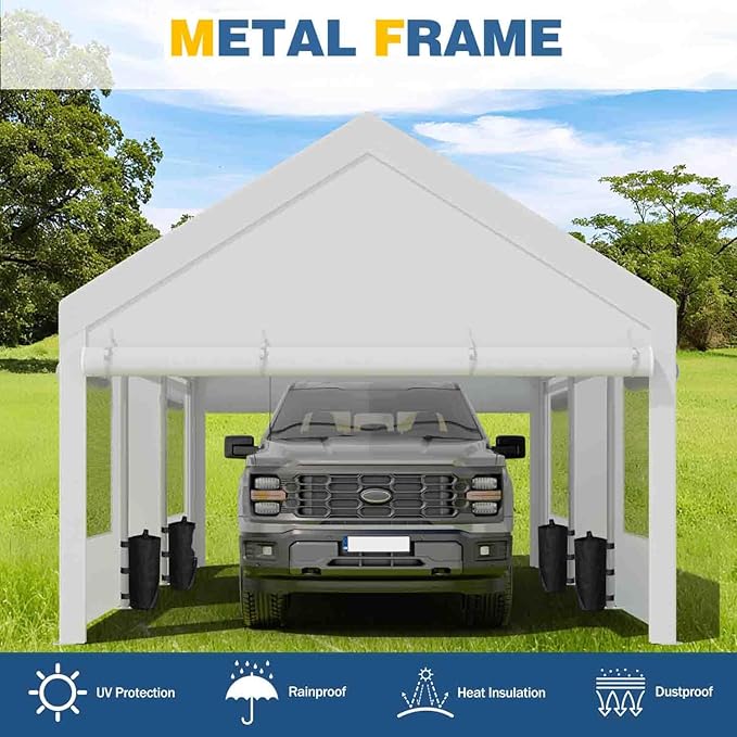 JAMFLY 12x20 ft Heavy Duty Carport