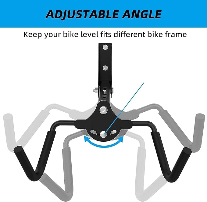 Foldable Bike Wall Mount Rack, Bicycle Rack Storage, Horizontal Bicycle Stora...