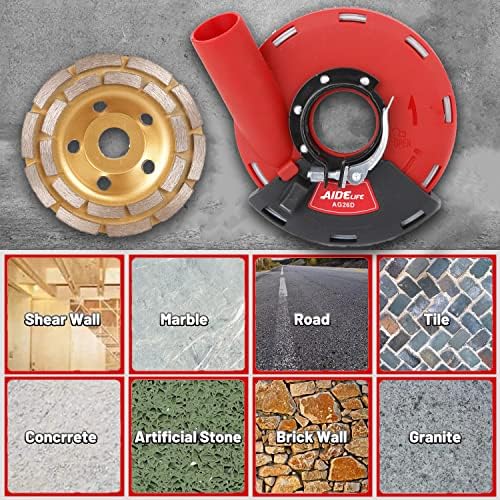 Aidelife Surface Grinding Dust Shroud for Angle Grinders 115mm/125mm+Diamond ...