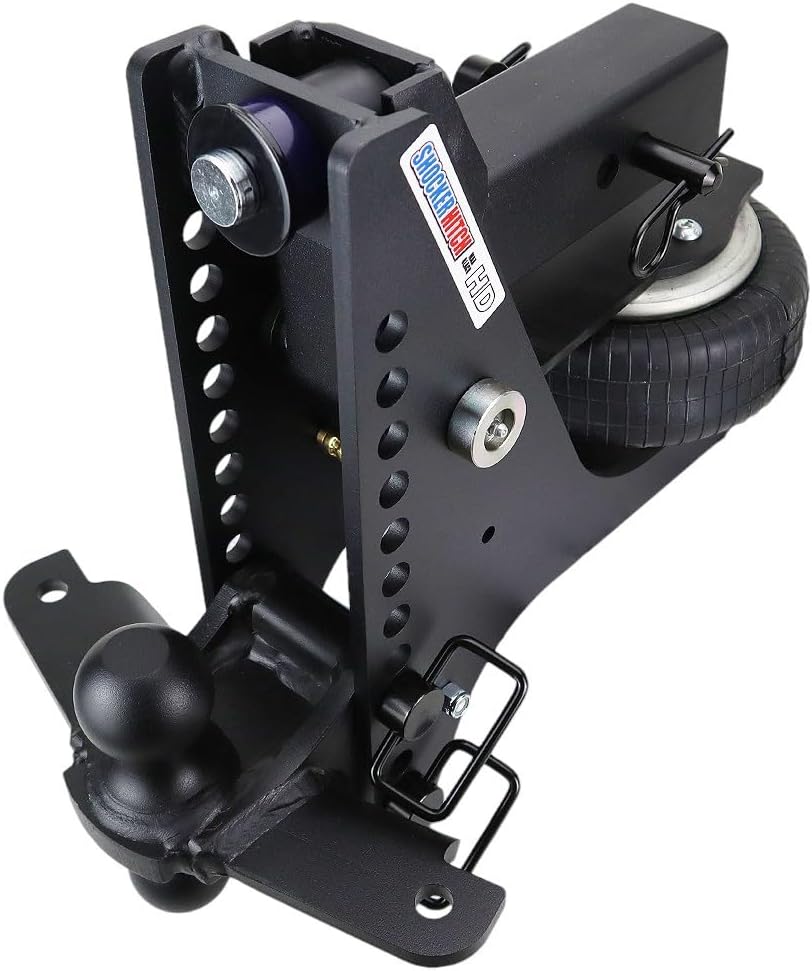 Shocker HD Max Black Super Drop Air Hitch with Sway ControlBlack Combo 2"...