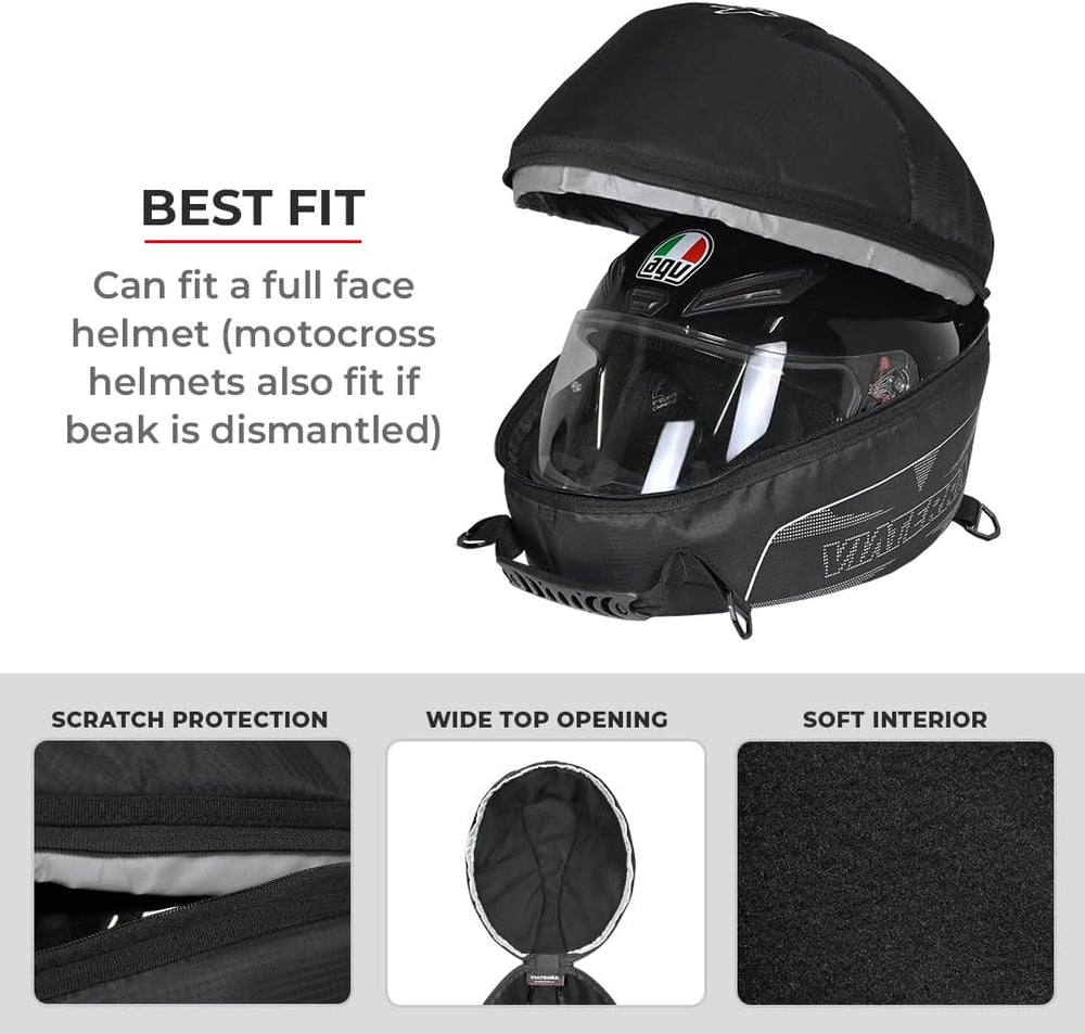 ViaTerra Motorcycle Riding Helmet Bag I Avoid Scratches & Dirt on Helmet ...