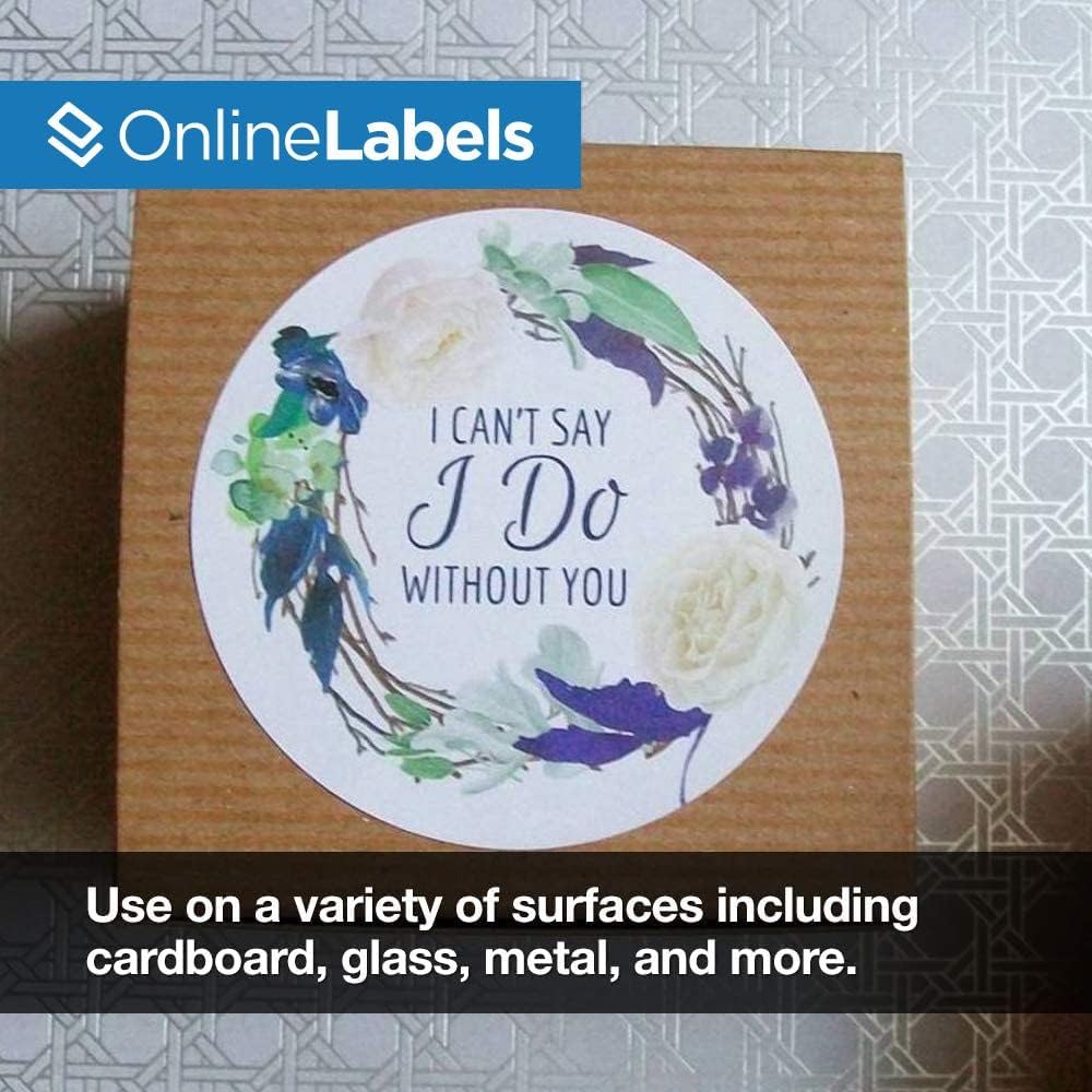 OnlineLabels 2.5" Circle Labels - White Gloss - Inkjet - 100 Sheets