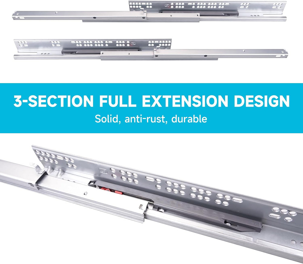 Hitess 6 Pair 18 Inch Undermount Soft Close Drawer Slides Full Extension