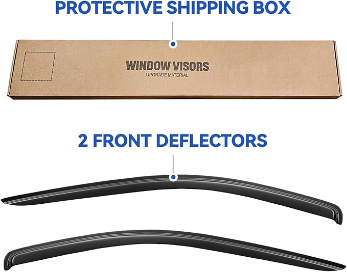 Window Visors Rain Guards for 2002-2008 Dodge Ram 1500 Regular Cab, Out-Channel