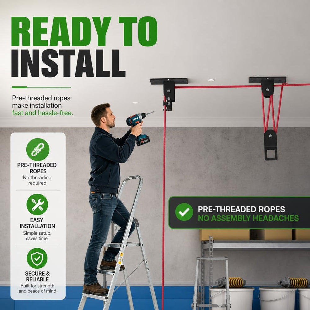 Heavy Duty Kayak Hoist, 250 lbs Auto-Locking Pulley System