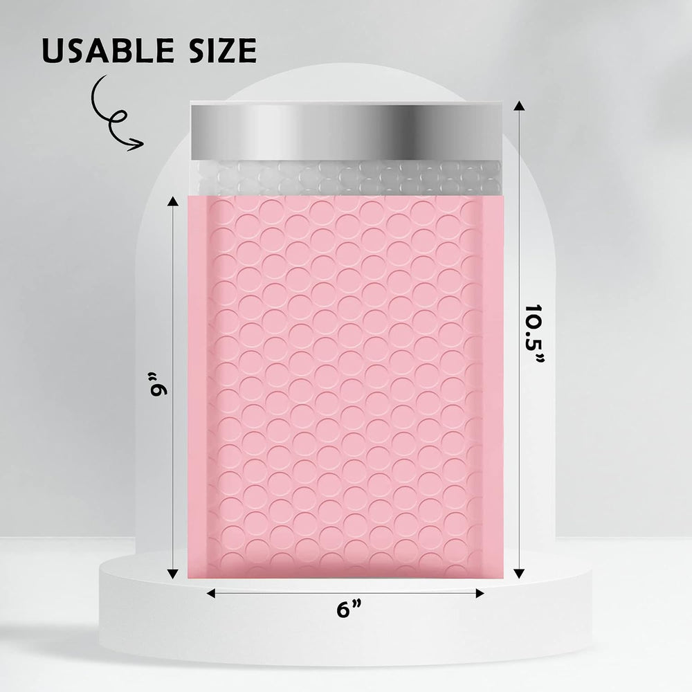Yens Bulk Light Pink Poly Bubble Mailers 6x10 250 Pack Usable 6x9