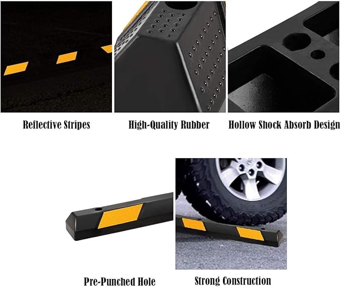 ERGOMASTER Parking Stopper for Garage, 72” Rubber Parking Block