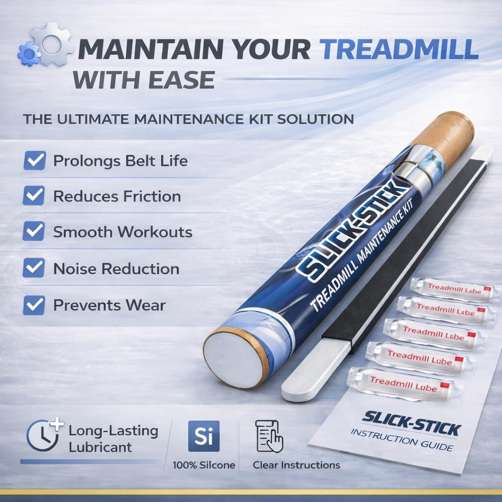 Slick-Stick Treadmill Maintenance Kit – 100% Silicone Treadmill Lubricant for...