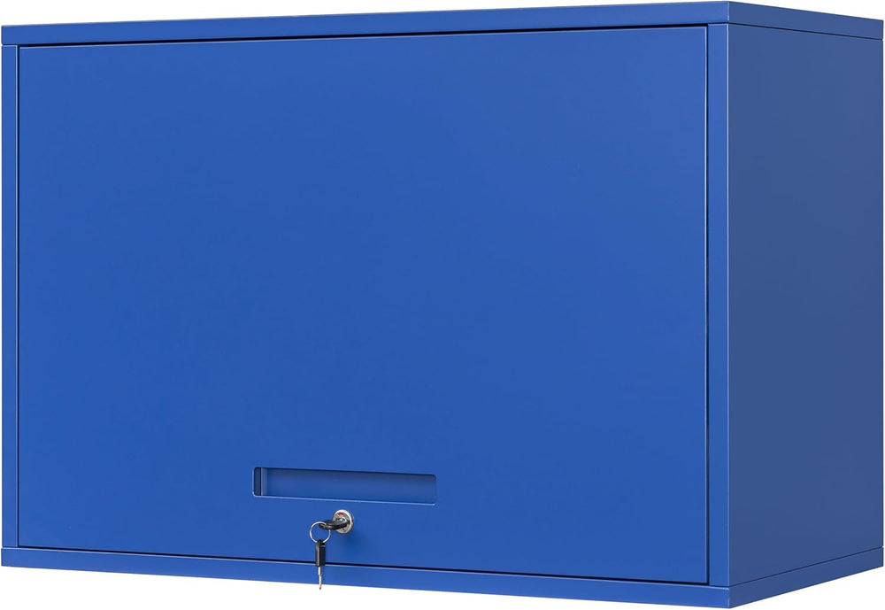 Yizosh Metal Garage Wall Cabinet with Doors and Shelves, Wall Mounted Metal S...