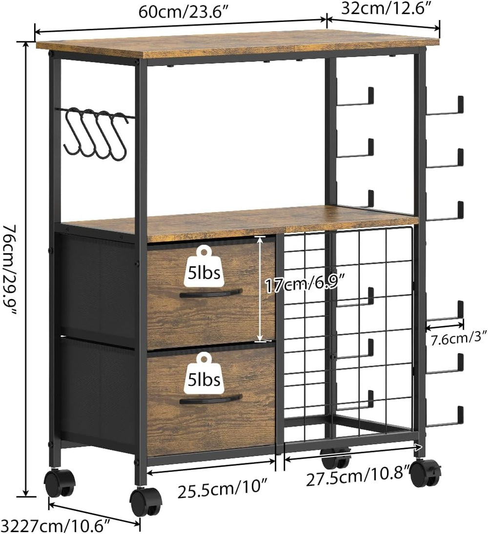 Storage Cart Compatible with Cricut Machines, 30 Vinyl Roll Holders with 2 Dr...