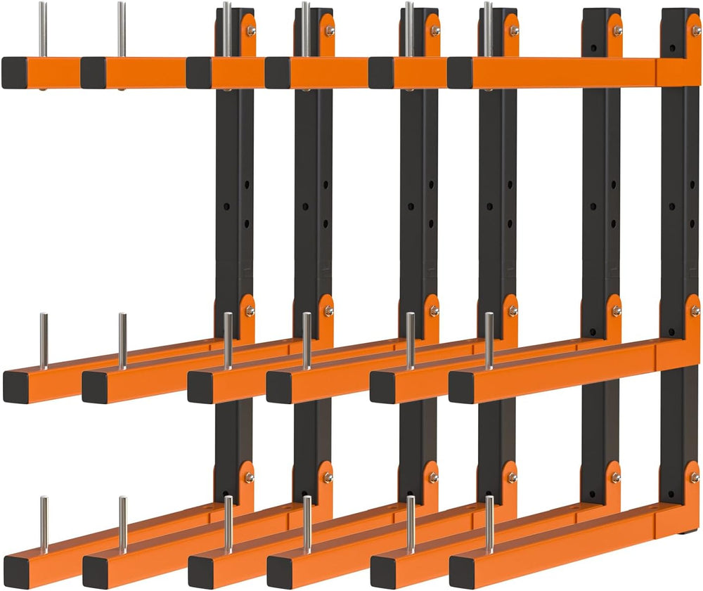 6 Pack Lumber Storage Rack, 9 Tier Folding Heavy Duty Shelving , 1980 LBS