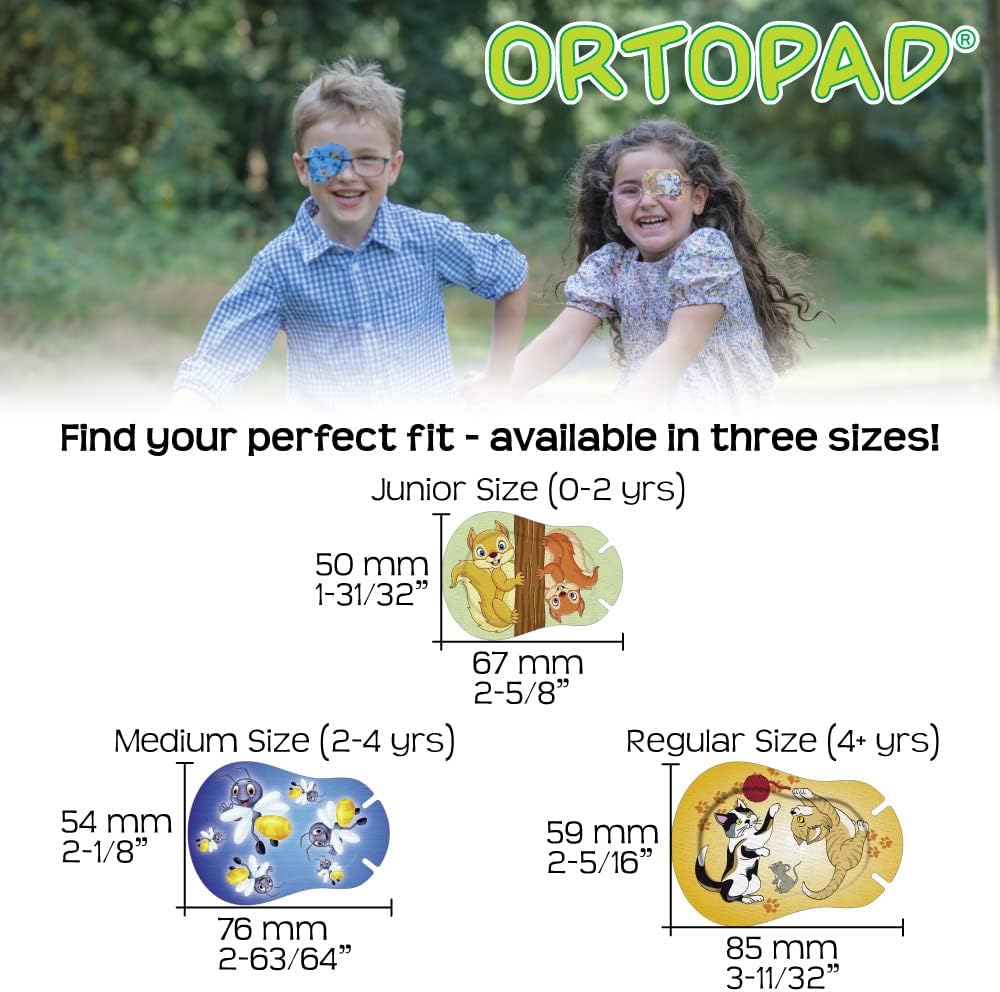 Ortopad® Boys Adhesive Eye Patches, 100 Patches + 2 posters, Medium 2-4 yr
