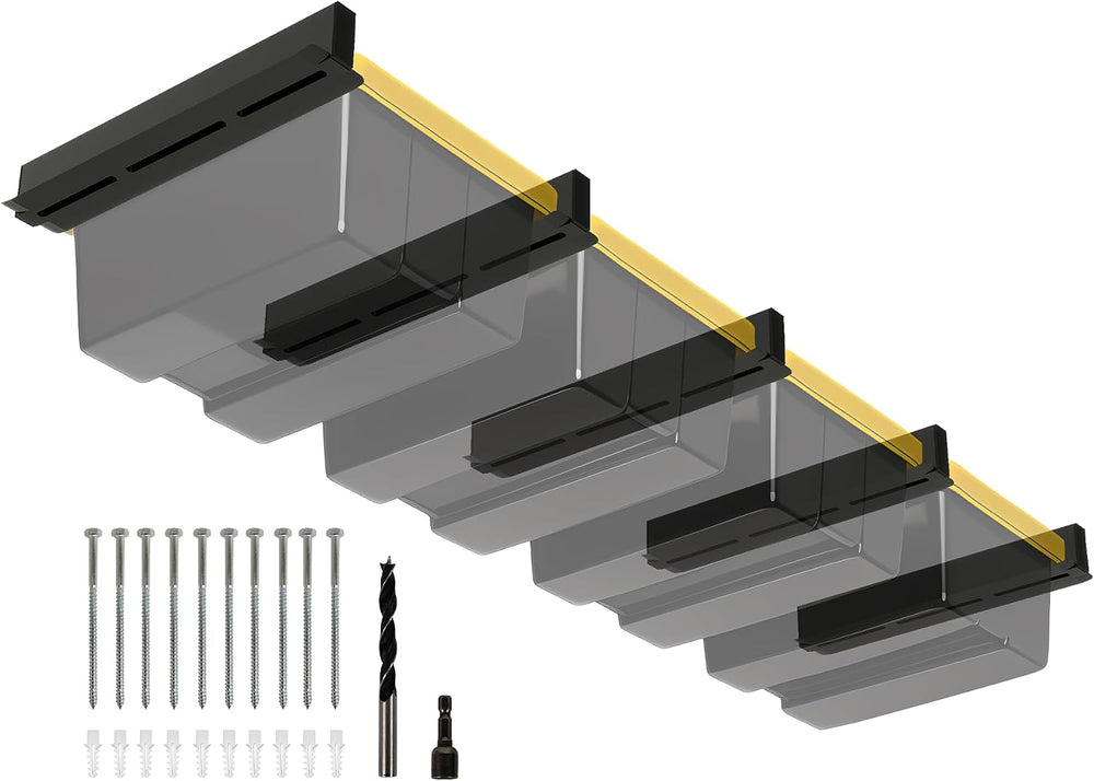 Overhead Garage Storage Rack 4-Bin, Heavy Duty Ceiling Racks w/ 400 LBS Load ...