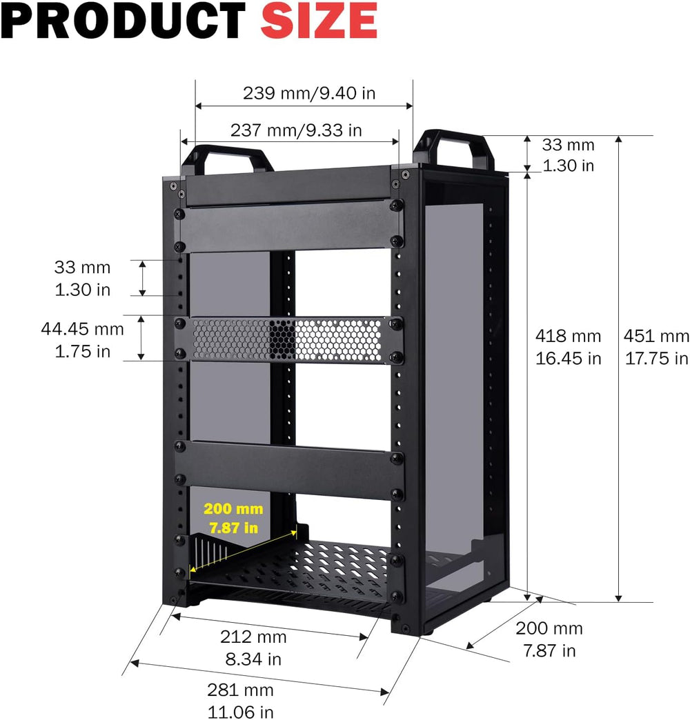 GeeekPi 8U Network Rack, 10 inch Mini Server Rack for Network, Servers, Audio...