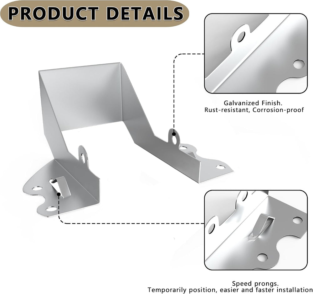 25 Pack 2x4 Joist Hangers with Screws for Wood, Galvanized Face Mount