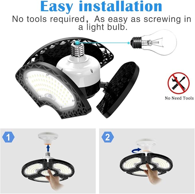 LED Garage Light 120W Deformable LED Ceiling Lights 18000 Lumens Led Shop Lights