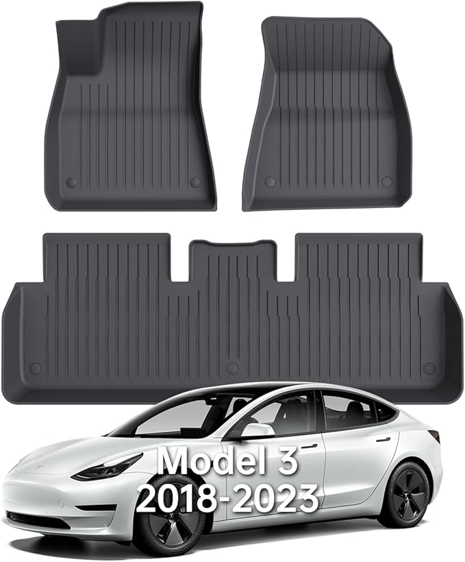 Floor Mats Fits for Tesla Model 3 2023-2018 (3-Piece)