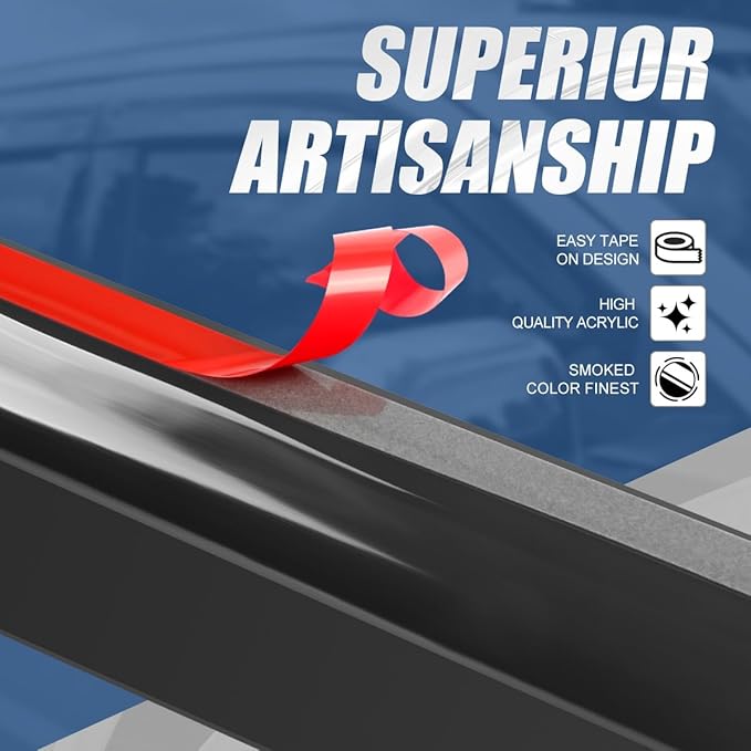 Auto Dynasty 2Pcs Carbon Fiber Pattern Window Visors Compatible