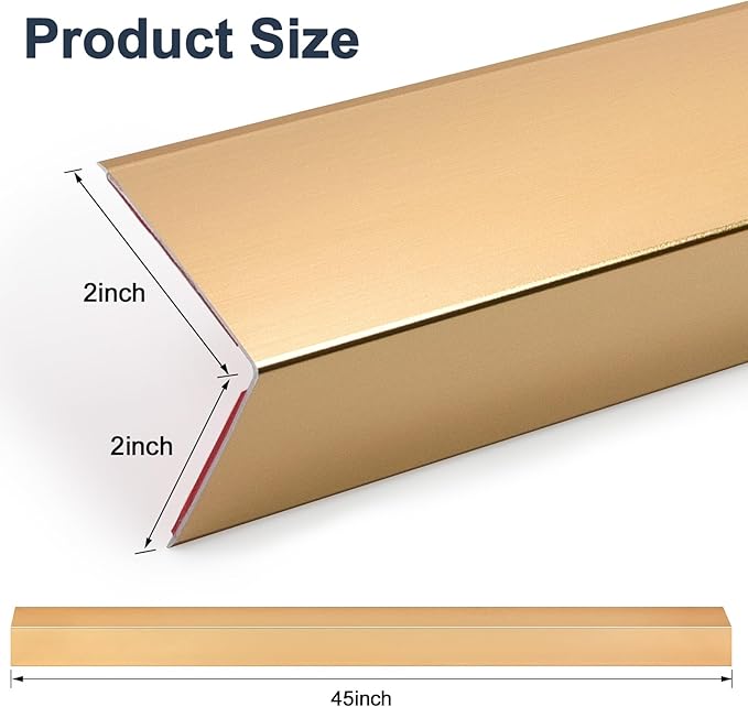 4PCS 45" Aluminum Metal Corner Protectors, Self Adhesive Corner Guards