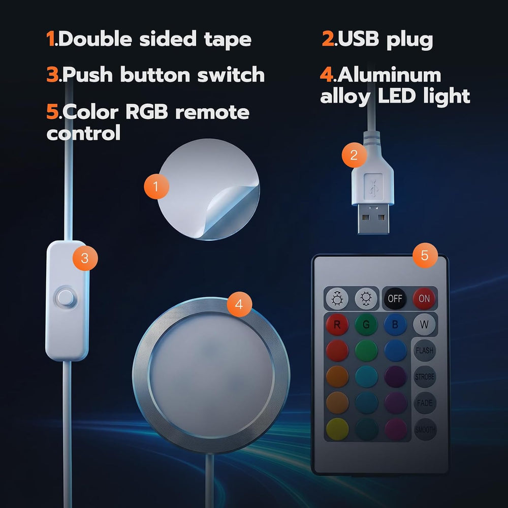 6-Pack RGB LED Lamp Kit 001 for Bambu Lab H2D/A1/A1mini/P1S/P1P/X1C