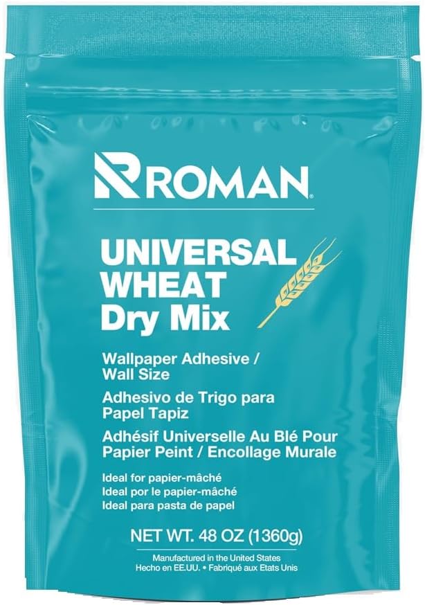 ROMAN Universal Wheat Dry Mix Wallpaper Adhesive, Premium Grade for Lightweig...
