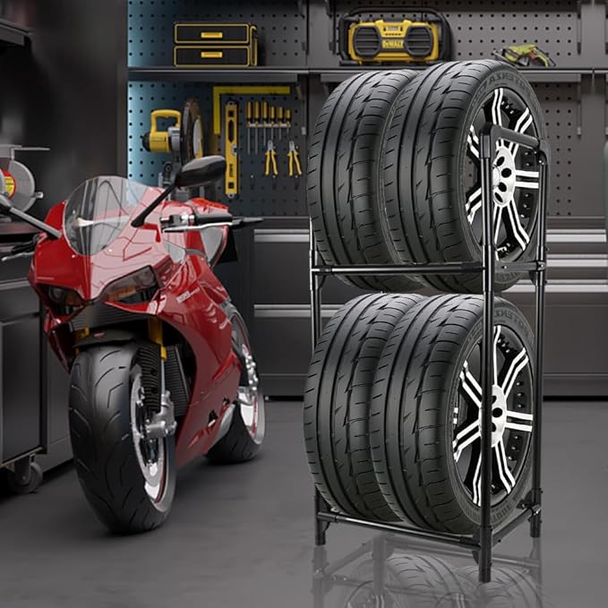 Hershii Tire Storage Rack Standing Garage Storage Shelf Organizer
