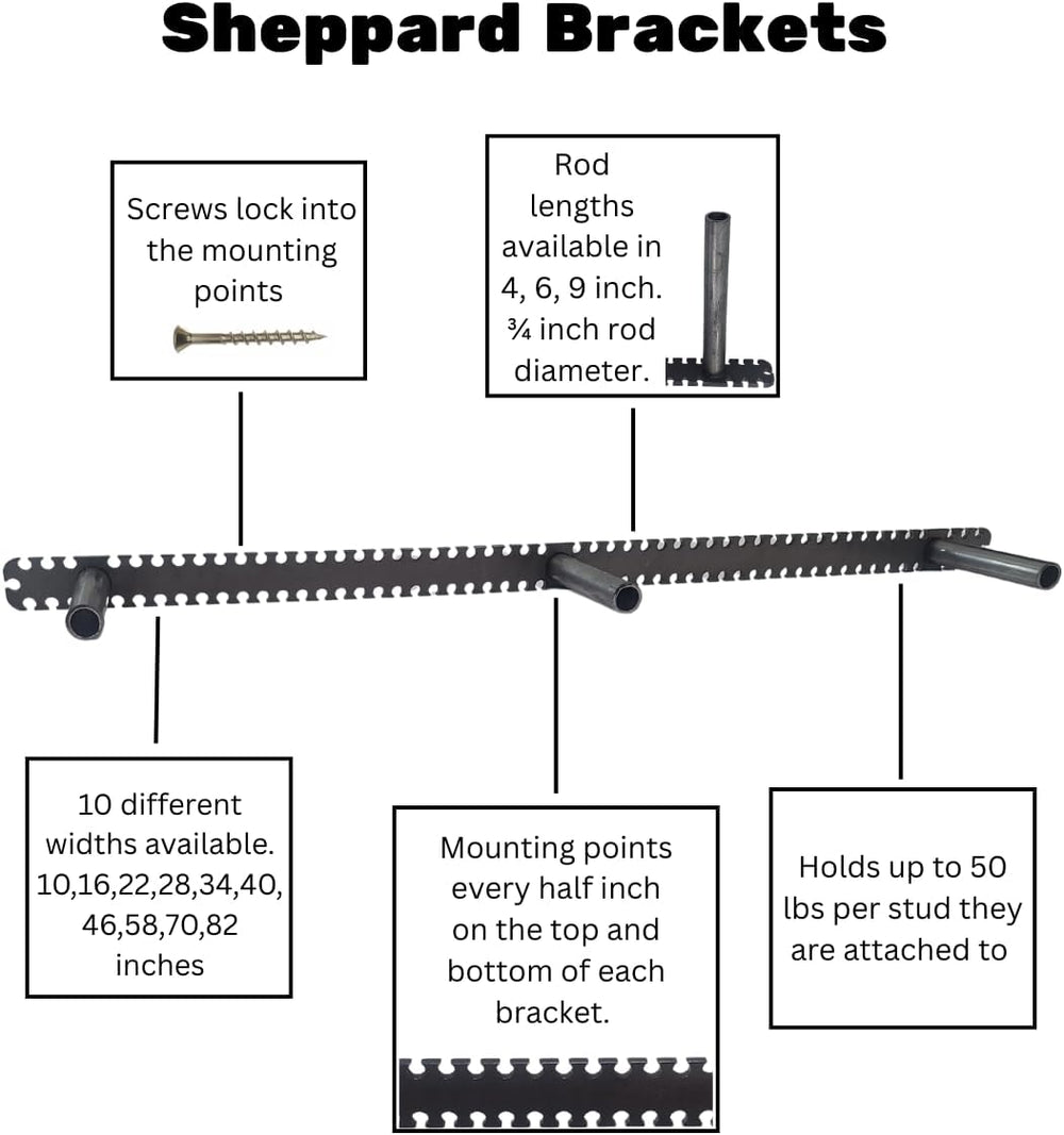 Floating Shelf Brackets - Sheppard Brackets - Easy Install - Heavy Duty (46 i...