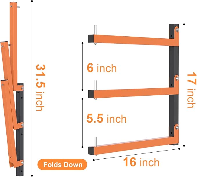 Lumber Rack Wall Mount, Lumber Storage Rack, Heavy Duty Wood Storage Racks (6...