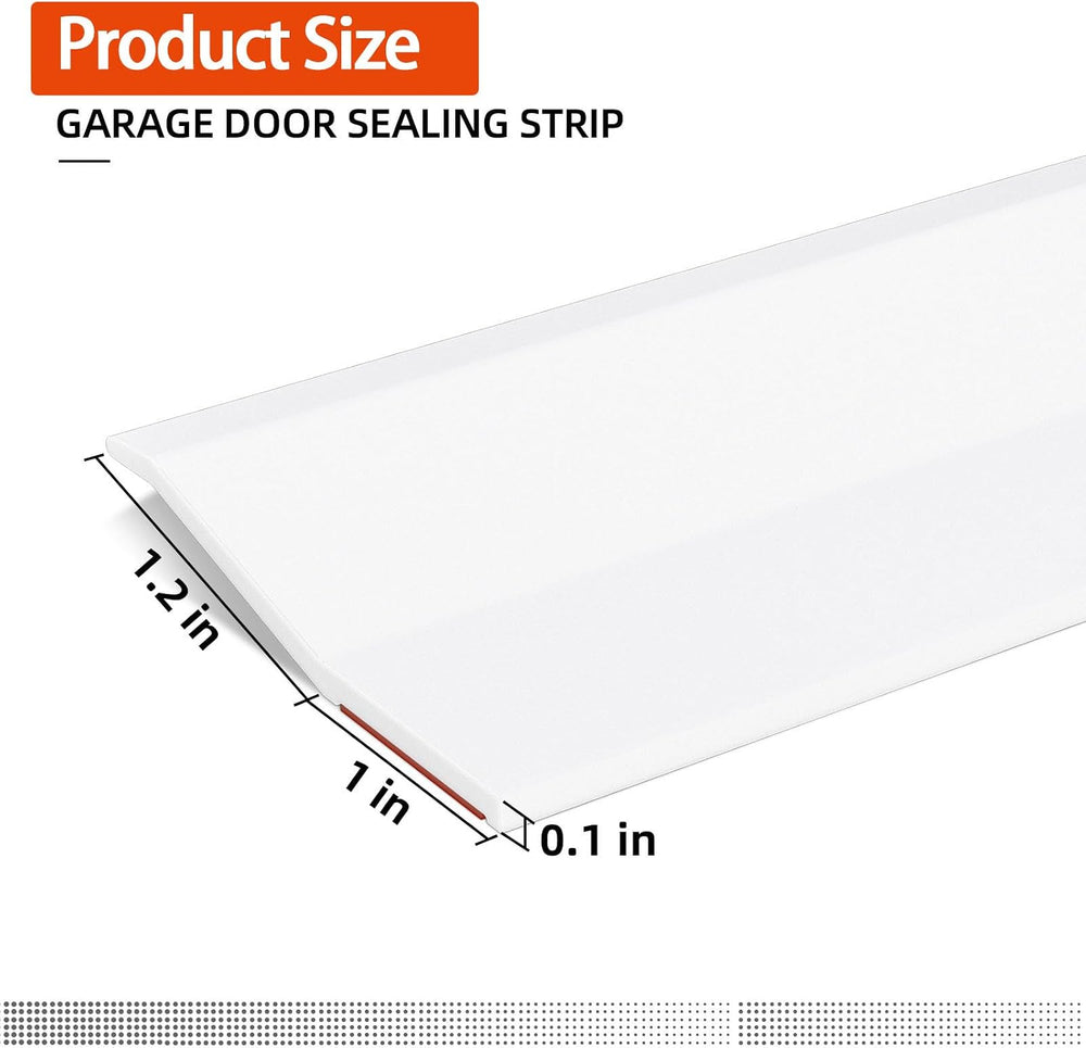 Garage Door Seal Top and Sides with Nails, 40 FT, White
