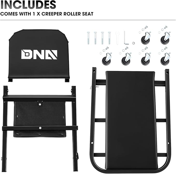 DNA MOTORING 40 Inches Folding 2 in 1 Rolling Z Creeper, Adjustable Roller (6...