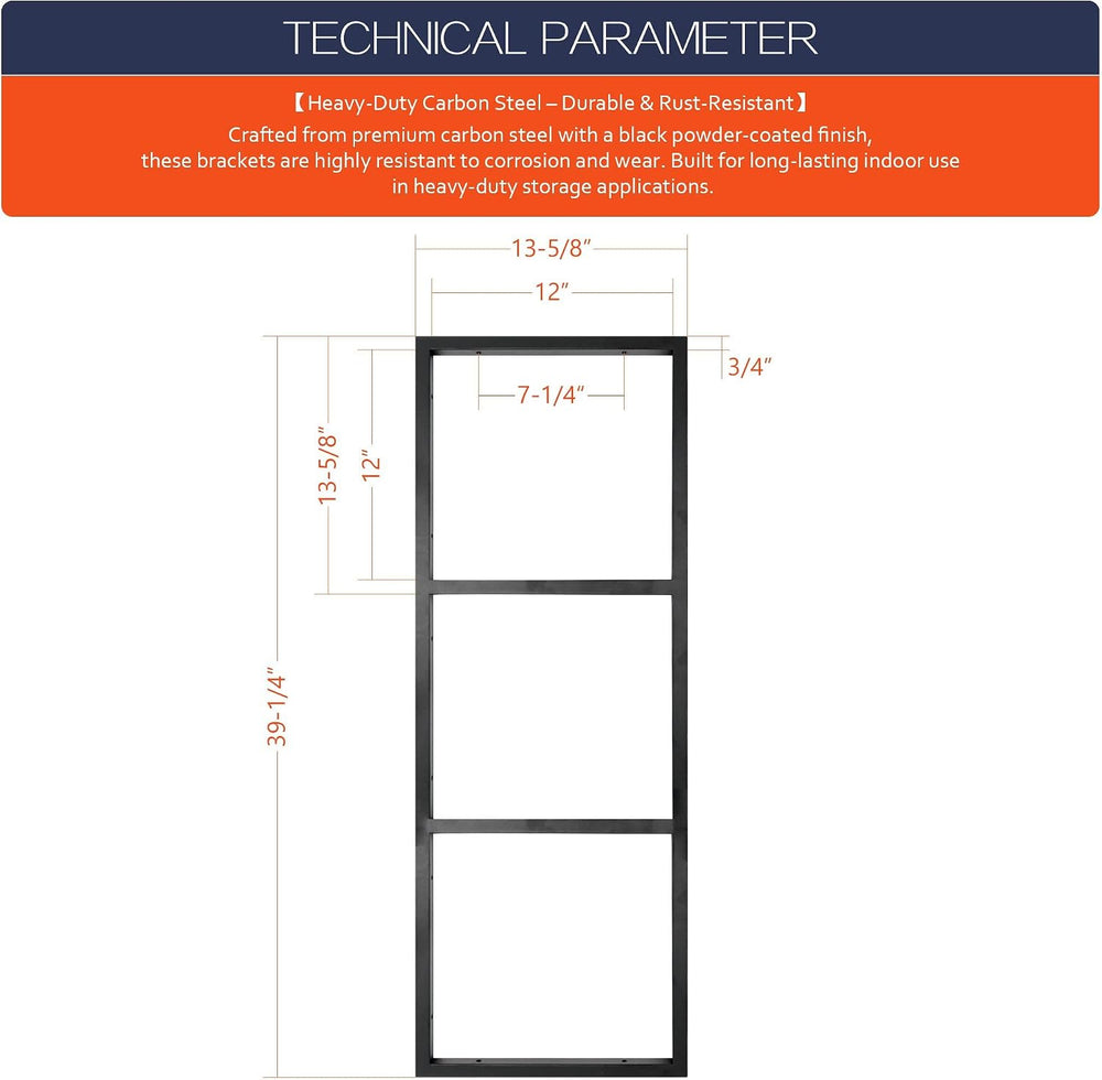3-Tier Square Shelf Bracket, Wall & Ceiling Mount, 3 Pack