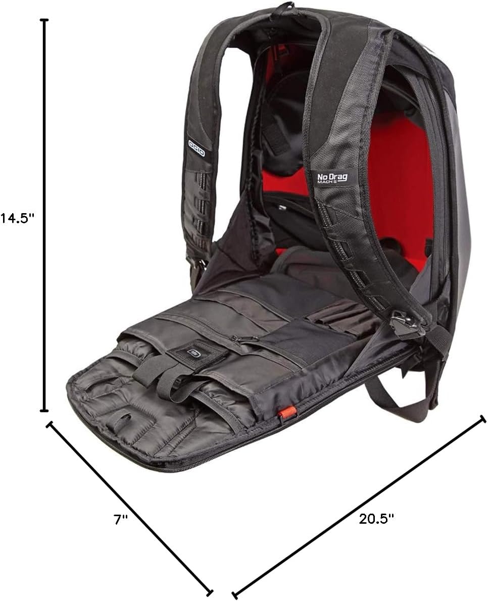 OGIO 123006.36 No Drag Mach 5 Motorcycle Backpack - Stealth Black, 20.5"...