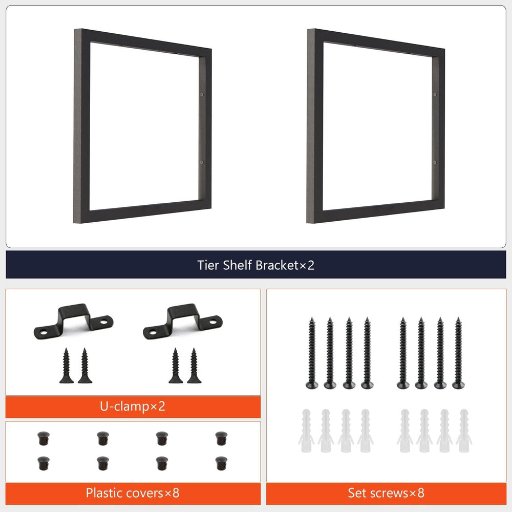 1-Tier Square Shelf Bracket,Wall & Ceiling Mount, 2 Pack