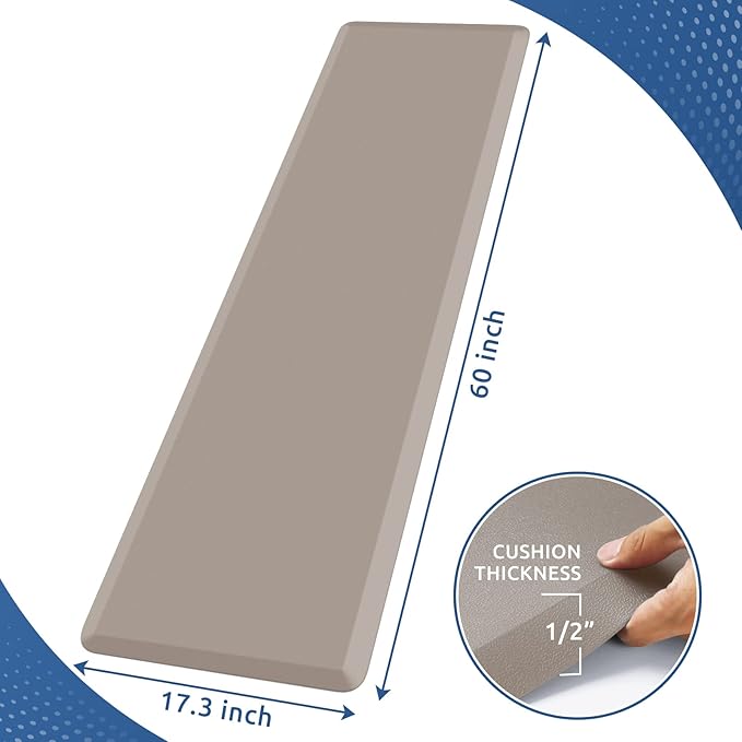 KitchenClouds Kitchen Mat Cushioned Anti Fatigue Kitchen Rug 17.3"x60"
