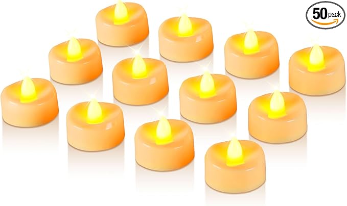 Raycare 100 Pack LED Tea Lights Battery Operated, 200+Hour Flickering Votive ...