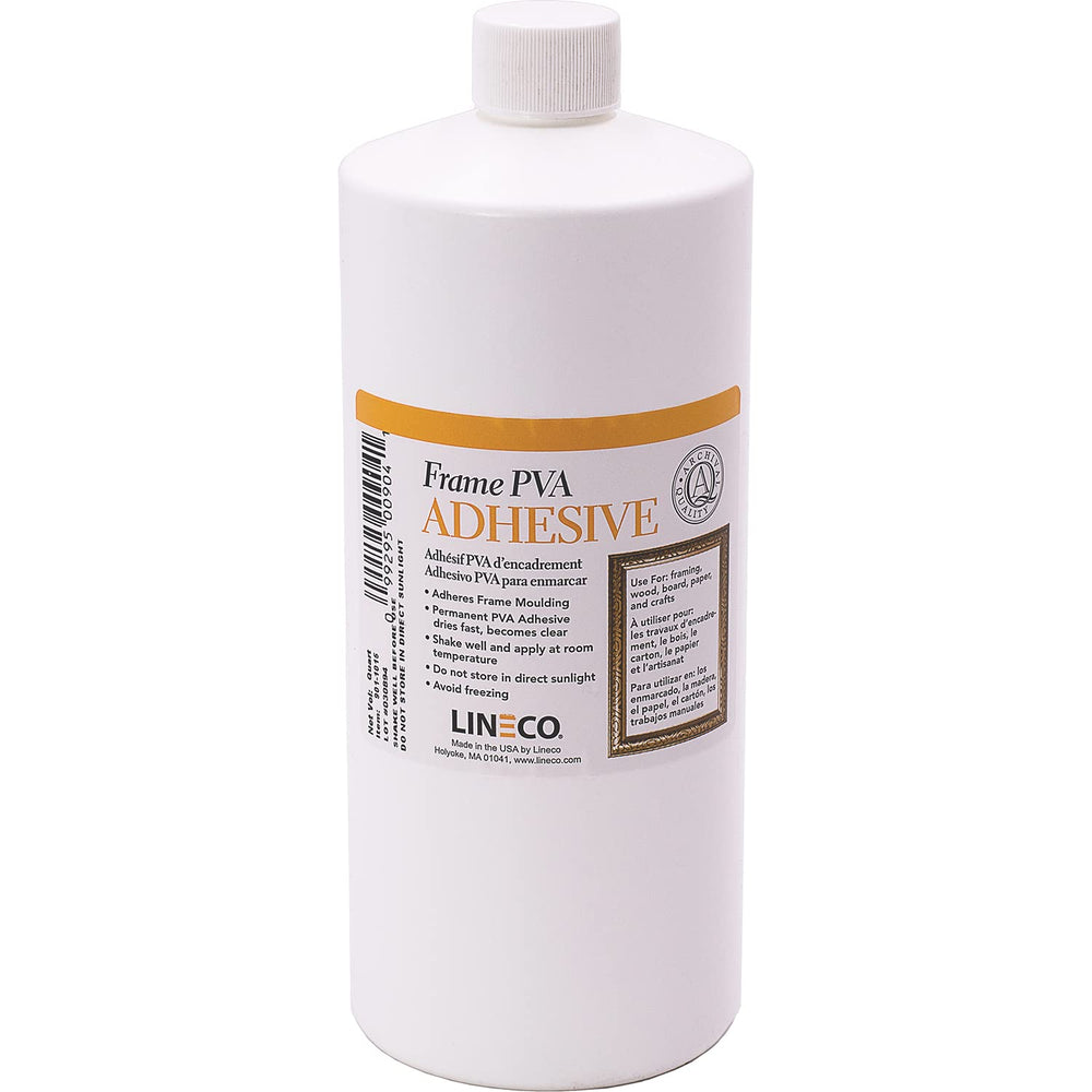 Lineco Frame PVA Adhesive, Acid Free, Dried Clear and Flexible, 1 Quart