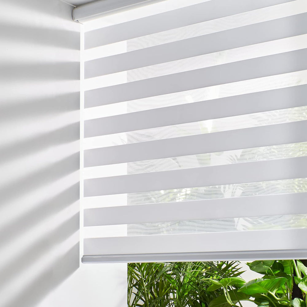 Persilux Cordless Zebra Blinds for Windows Free-Stop Window Shades Dual Layer