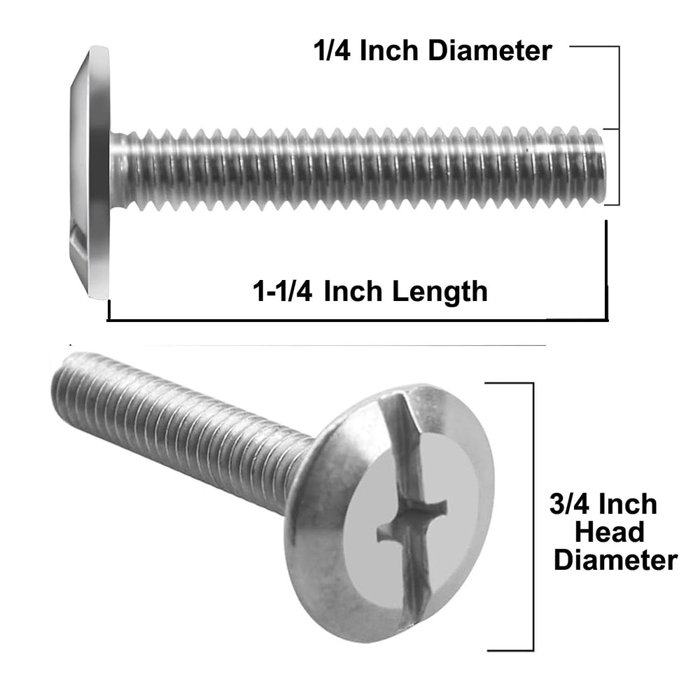Qty 6 to 100 Pieces 1-1/4" Long Stainless Steel Hurricane Sidewalk Bolts...