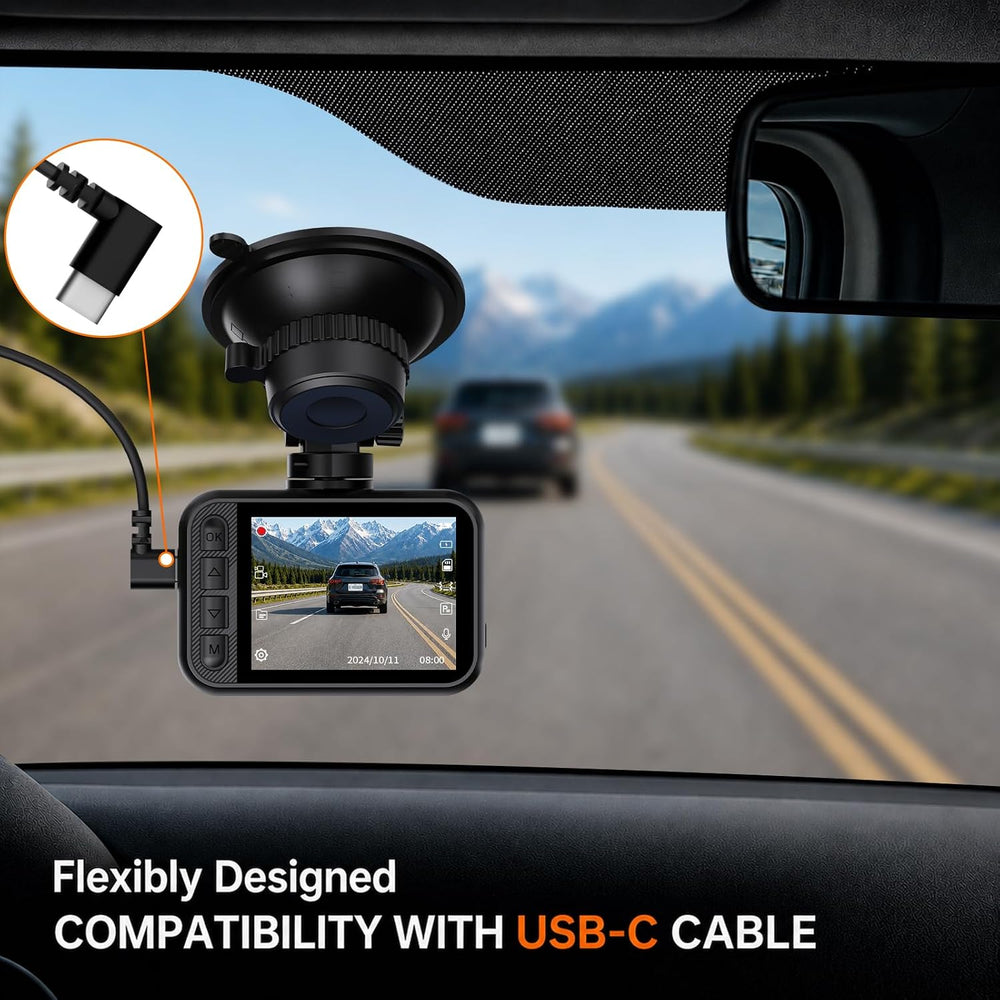Dash Cam Front and Rear for Cars, 2.5K+1080P Dual Camera with 2" Screen