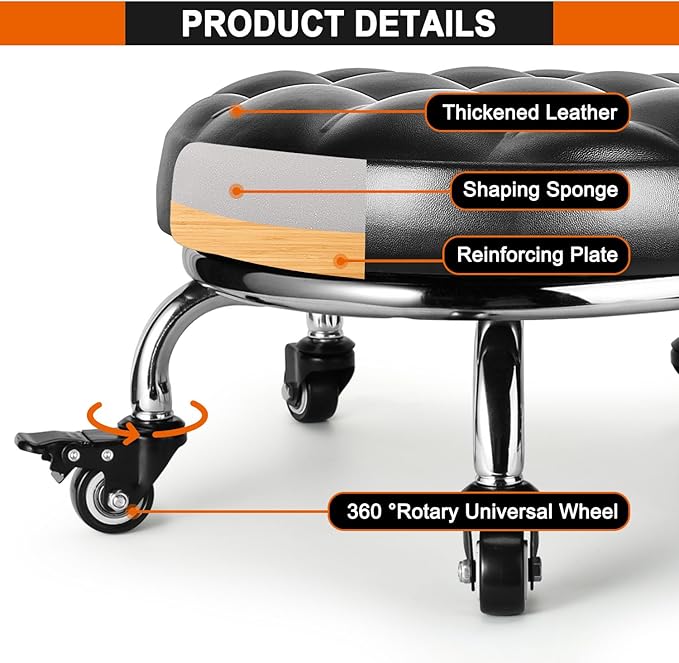Low Rolling Stool, Low Stool